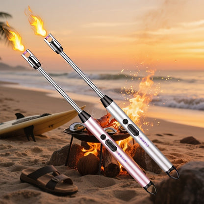 USB Rechargeable Electric Arc Lighter, 360° Rotating Flameless Plasma Igniter with Safety Switch for Candles, BBQ, Camping, Kitchen – 1pc or 2pcs Set
