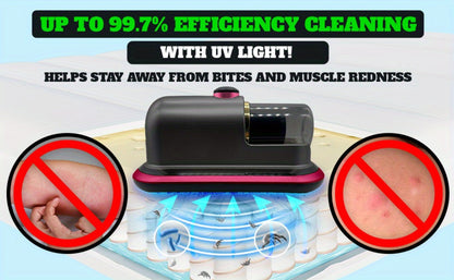 Cordless Mattress Vacuum Cleaner with Ultrasonic Heating & HEPA Filtration – Portable Bed Vacuum for Dust Mites, Pet Hair, Sofas, Upholstery & Carpets