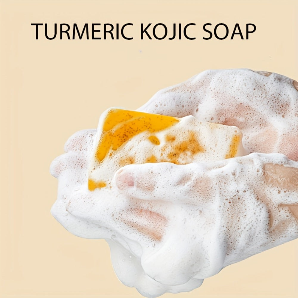 Turmeric Soap Handmade Bar – Lemon, Quercetin & Vitamin E Natural Soap with Olive Oil, Deep Cleansing & Moisturizing, Brightening Body & Face Wash Soap, Turmeric Shampoo Bar for All Skin Types
