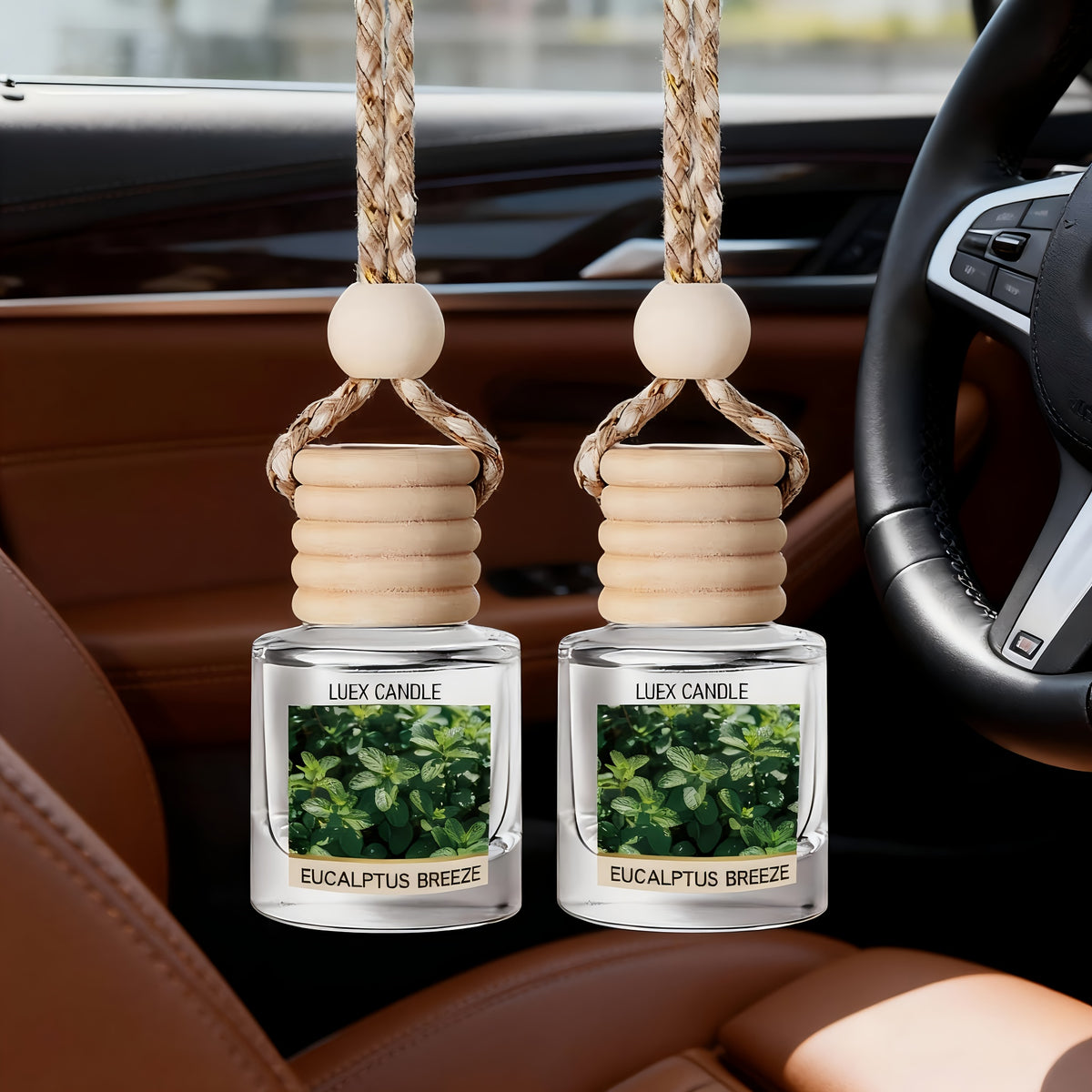 Car Air Freshener Diffuser 2 Pack Hanging Air Freshener Diffuser - Vanilla Cream Fragrance Oil Air D Iffuser For Car, 45+ Days Long Lasting Fragrance