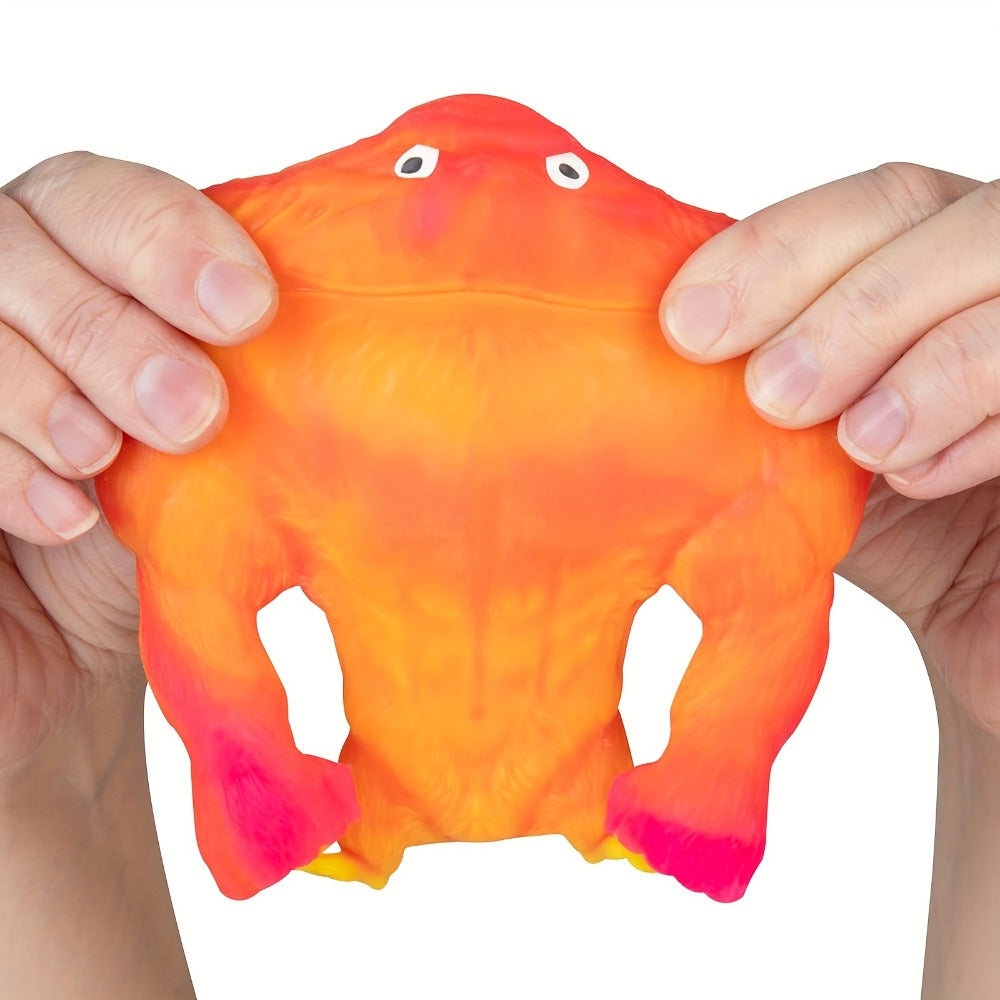 Squishy Monkey Stretchy Fidget Toy 4pcs – Mega Gorilla Squish & Stretch Stress Relief Toy, PVA Sponge Filling, Random Colors, Fun Kids Sensory Toy Party Favor Gift