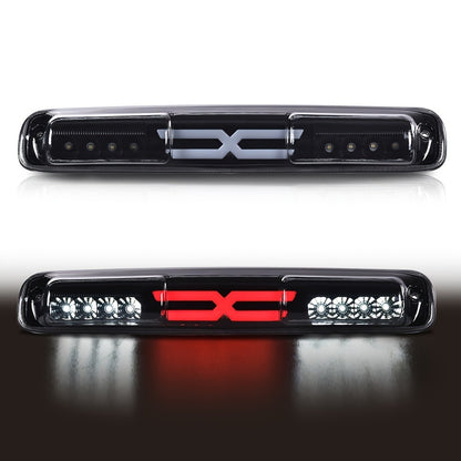 LED Third Brake Light High Mount Stop Lamp for 1999-2007 Chevy Silverado GMC Sierra 1500 2500 3500 HD with Turn Signal & Reverse Light Smoky Lens Black Housing