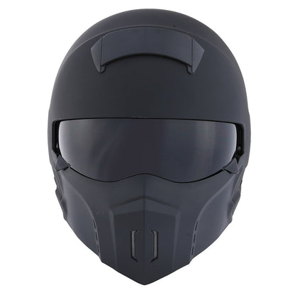 Motorcycle Full Face Helmet Open Face Helmet with Smoked Shield (Detachable Visor & Face Mask)