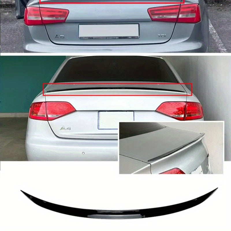 Polished Rear Wing Trunk Spoiler Lip Kit for Audi A3 S3 RS3 A4 S4 B9 A6 Sedan - PVC Body Kits, High-Quality End, Easy Installation, Lip Spoiler Kit