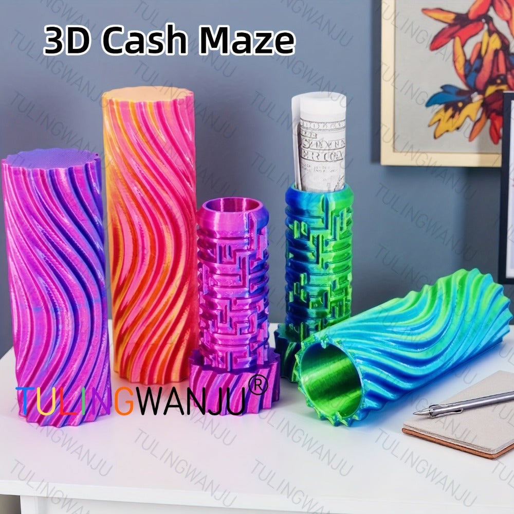 3D Cash Maze Gift Box Set of 6 – Puzzle Money Gift Box, 3D Printed Festive Present Container for Cash & Gift Cards, Fun Christmas Halloween Easter Birthday Gift Idea