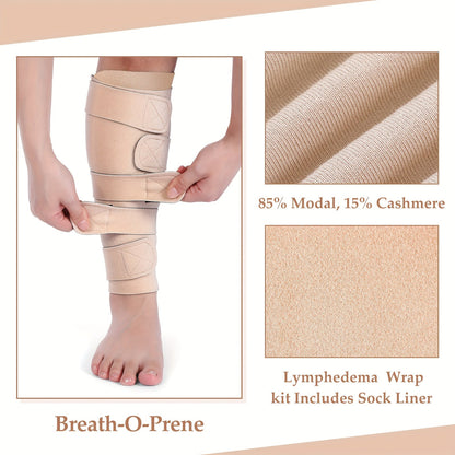 Compression Leg Wraps 3 Pairs - Adjustable Lower Leg Wrap for Lymphedema, Shin Splints & Calf Support, Breathable Non-Slip Compression Bandage for Men Women, Swelling Relief Leg Sleeve Wrap Set