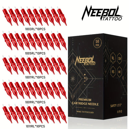 Assorted Tattoo Cartridge Needles Set 20/50pcs - Round Liner Shader Curved Mag Mixed Pack, #10 Bugpin #12 Standard, 3RL 5RL 7RL 9RL 11RL 5RS 7RS 9RS 7RM 9RM 9M1 for Rotary Pen & Coil Tattoo Machine Gun