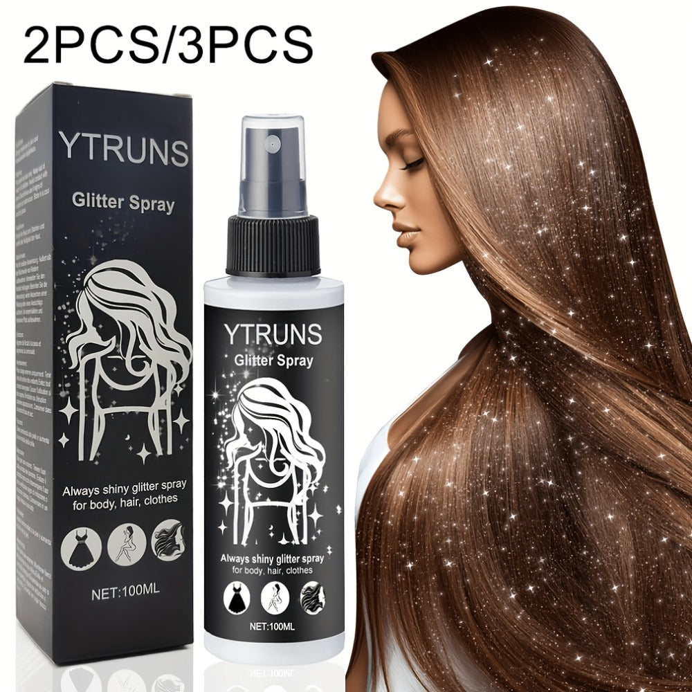 Glitter Spray for Hair & Body Quick Dry Shimmer Spray – High-Gloss Body Glitter for Face Lips Eyes Skin Festival Rave Party Photoshoot Everyday Glam Set 2pc & 3pc Options Women Teens