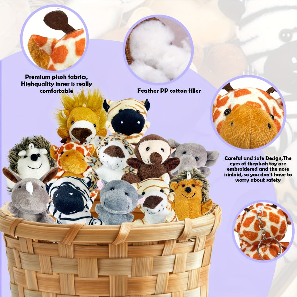 Mini Stuffed Animals Bulk 12 or 24 Pack – Forest Animal Plush Set for Animal Theme Party Favors, Classroom Treasure Box Prizes, Goodie Bag Fillers, Birthday Christmas Easter Gifts for Kids