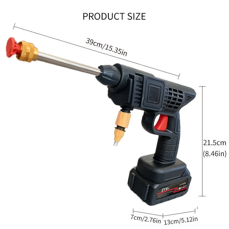 21V Cordless Handheld Pressure Washer, Dual Lithium Batteries, Self-Priming No Tap Water Required, Complete Car Washing Kit with Carry Case, Foam Bottle, Hose, Nozzles for Auto Garden Patio Cleaning