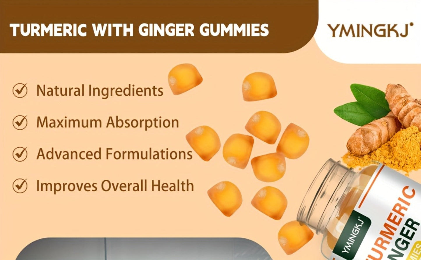 Turmeric Gummies with Black Pepper & Mint — 2000% Higher Absorption Curcumin | Anti-Inflammatory Joint, Immune & Digestive Support | Natural Formula | 60 Count | Women & Men Daily Wellness Supplement