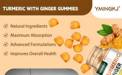 Turmeric Gummies with Black Pepper & Mint — 2000% Higher Absorption Curcumin | Anti-Inflammatory Joint, Immune & Digestive Support | Natural Formula | 60 Count | Women & Men Daily Wellness Supplement