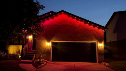 Permanent Outdoor Lights RGB LED Eave Lights with App & Remote Control, IP67 Waterproof, Music Sync, Timer, Triangular Lens Effect, for Christmas Halloween Holiday Everyday Accent Lighting – 15ft to 500ft