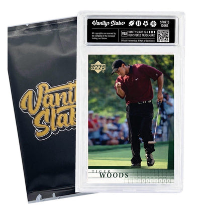 Trading Card Display Slab by Vanity Slabs – Crystal Clear 35pt Card Case + Free Random Trading Card, Fits Pokemon Panini Topps Baseball Basketball, Collector Gift for Kids & Hobbyists