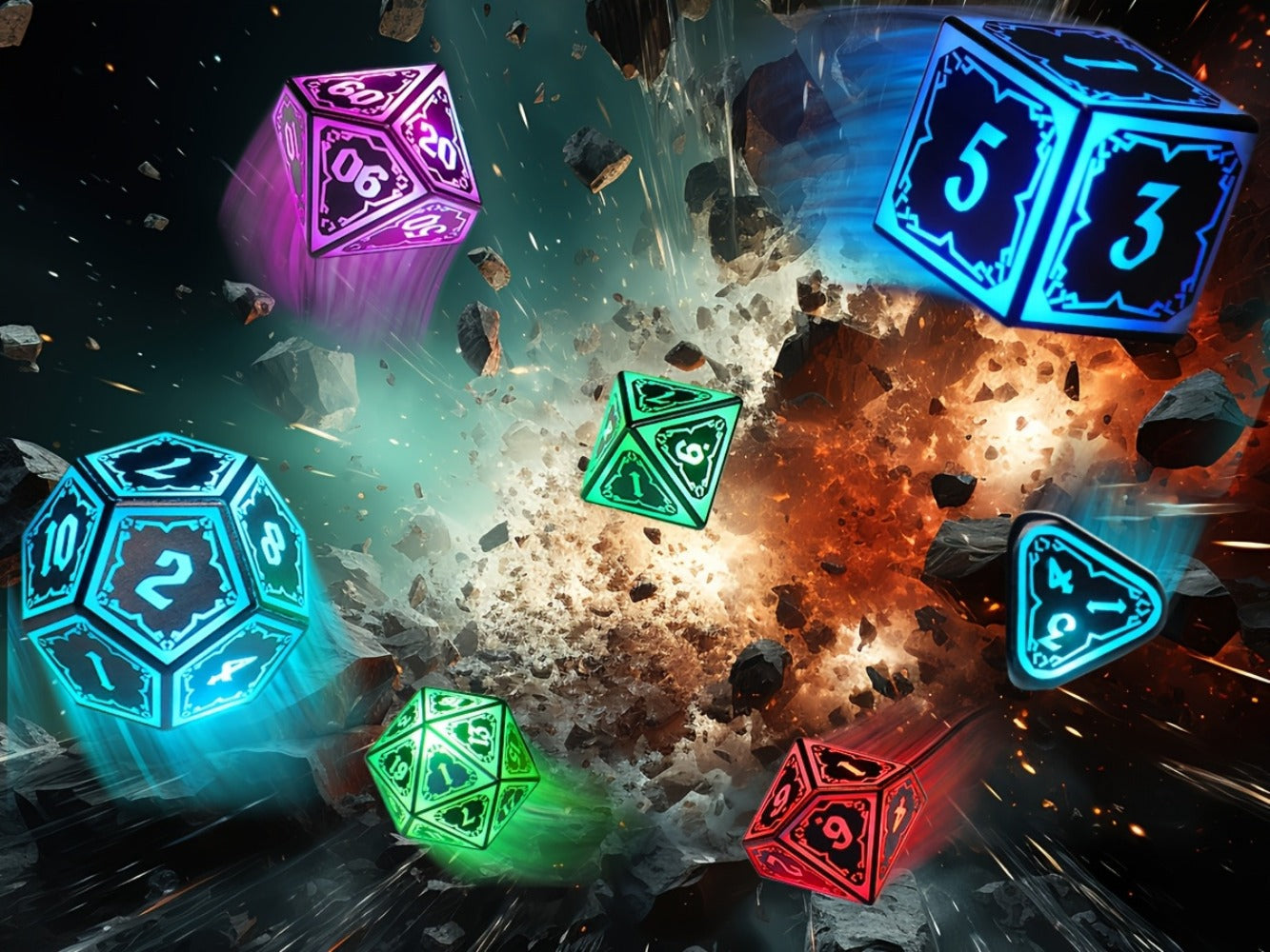 RGB LED DND Dice Set Rechargeable 7pcs – Illuminated Polyhedral Dice with Type-C Charging Case for D&D RPG Tabletop Games, Astral Shard Black, Glow in Dark Gift for Gamers