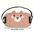 Cute Bear Car Seat Footrest, Adjustable Strap, Seat Cover Accessory - Brown Portable Footstool, for Travel And Office Comfort, Cartoon Style with Support, Suitable for All Cars, Ideal Holiday Gift