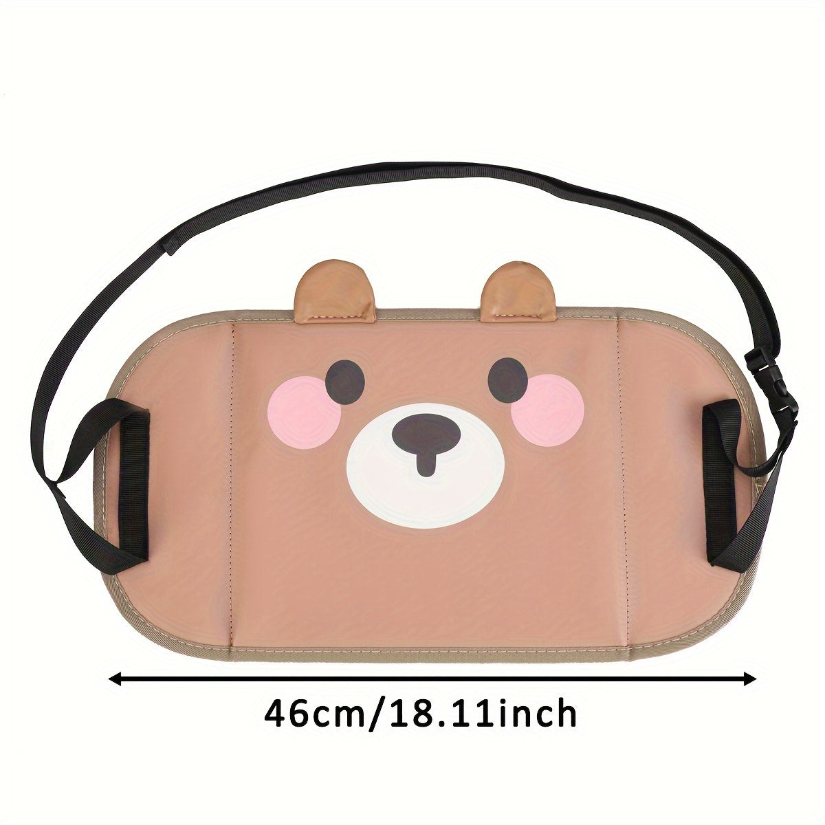 Cute Bear Car Seat Footrest, Adjustable Strap, Seat Cover Accessory - Brown Portable Footstool, for Travel And Office Comfort, Cartoon Style with Support, Suitable for All Cars, Ideal Holiday Gift
