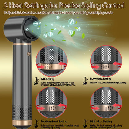 5-in-1 Hot Air Brush Negative Ion Hair Styler Blow Dryer Curler Straightener Volumizer Frizz Control Smooth Finish Multi-Function Styling Brush All Hair Types Women Black Grey Pink Salon Quality