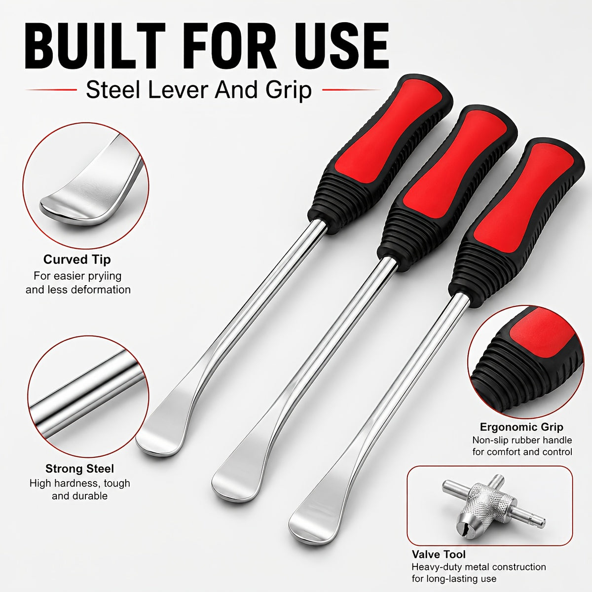 29/24/12pcs Tire Changing And Valve Service Tool Kit with Tire Lever Tools, Valve Caps, Valve Cores, 4-Way Valve Tool, And Storage Pouch for Garage Tire Maintenance And Vehicle Care