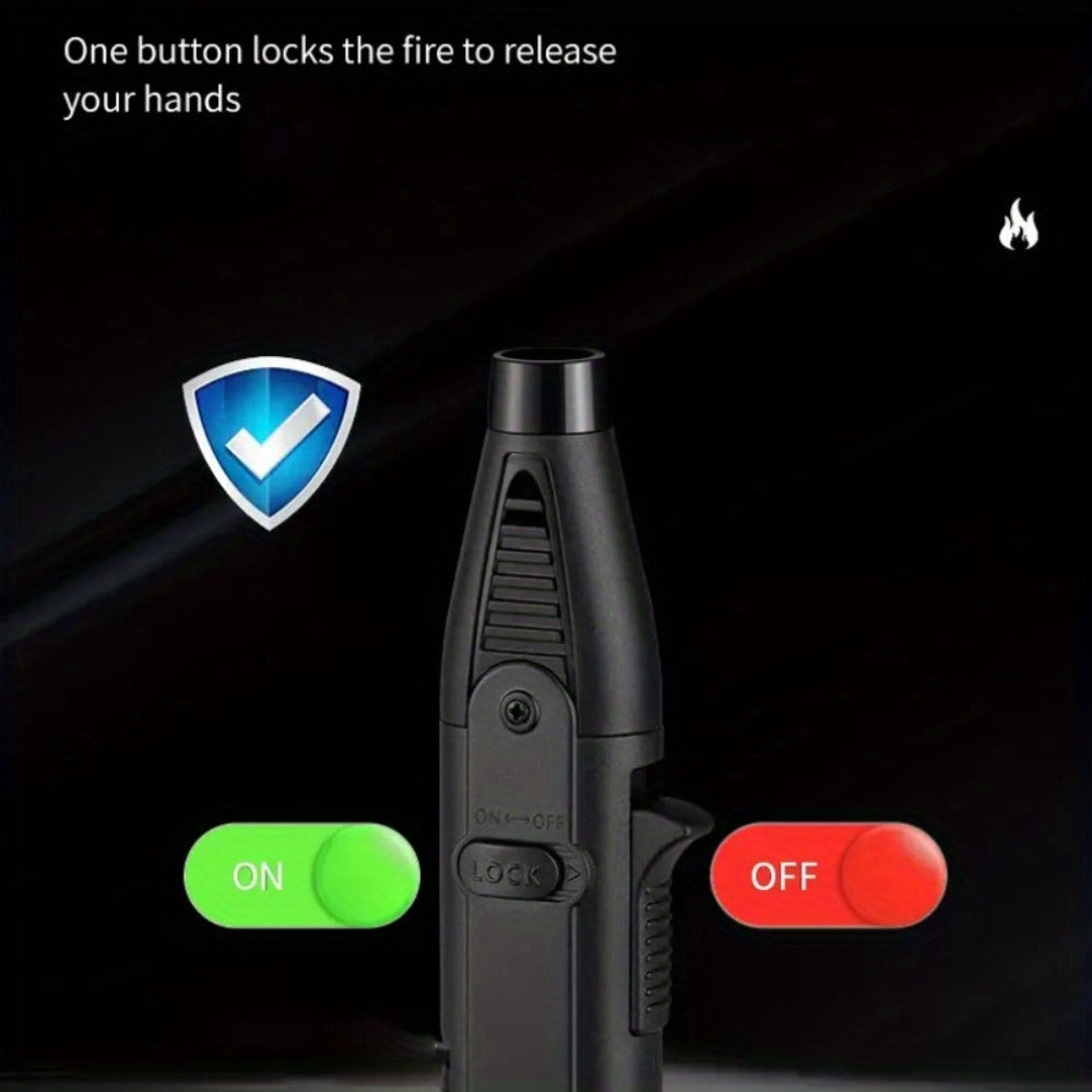 1300°F Torch Lighter 5pcs Blue Flame Windproof Refillable with Safety Lock - Jet Flame for Candles, Grill, BBQ & Camping | Gift Box Available | Butane Not Included