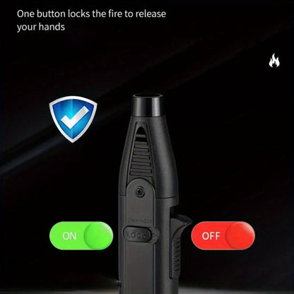 1300°F Torch Lighter 5pcs Blue Flame Windproof Refillable with Safety Lock - Jet Flame for Candles, Grill, BBQ & Camping | Gift Box Available | Butane Not Included