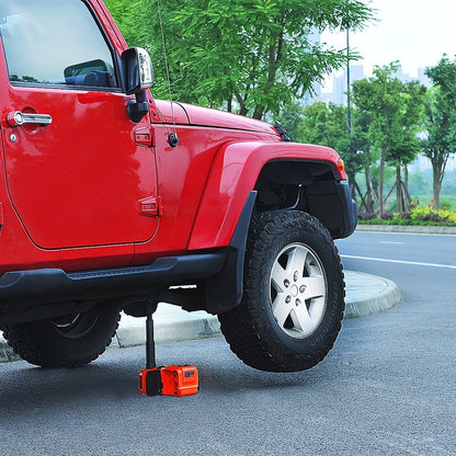 Electric Car Jack Kit 5 Ton 12V Hydraulic Lift – 6.1–17.7" Range with Impact Wrench for SUV Sedan Truck Tire Change & Garage Repair