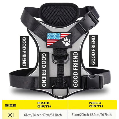 Service Dog Harness with 5 Patches – Reflective Adjustable Oxford Vest with Inner Mesh Layer, Service Dog ID System for Small Medium Large Dogs, XS–XL, 5 Colors
