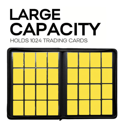Trading Card Binder Ringless 16 Pocket – Double-Sided Side-Loading Zipper Card Album for Pokemon MTG TCG Sports Cards K-pop Photocards Large Capacity Collector Folder