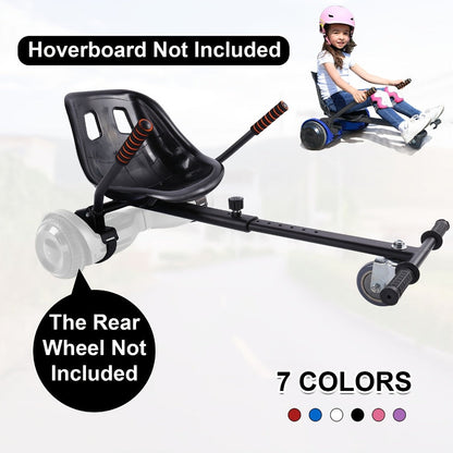 Hoverboard Go Kart Seat Attachment Buggy Conversion Kit 6.5-10 Inch Self-Balancing Scooter 360 Front Wheel Off-Road Tires Shock Absorber Kids Gift No Hoverboard White Black Blue Pink Purple