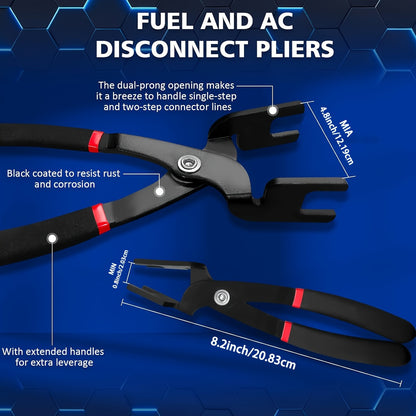 26pcs Master Quick Disconnect Tool Kit, Fuel Line Disconnect Tool Set with Fuel And AC Disconnect Pliers, Fuel Line Removal Tool Set for AC Fuel & Transmission Systems, Blue