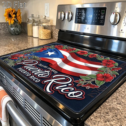 Cooktop Protector Mat Puerto Rico Style | Heat-Resistant Non-Stick Stove Cover Pad | Reusable for Gas Stove, Induction Cooker, Glass Cooktop, Oven & Washer Dryer Top