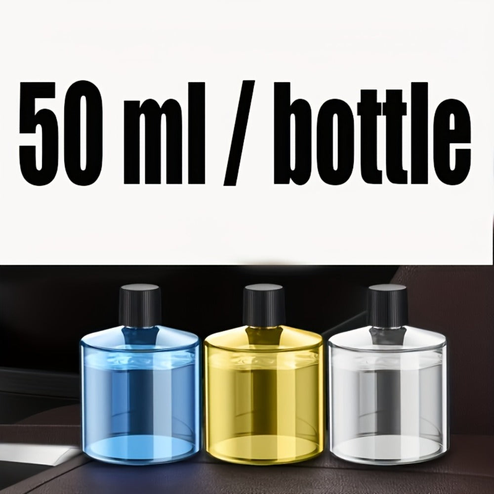 Car Fragrance Diffuser Refill Liquid – 5 Bottles 1.69oz Each, 5 Scents (Hilton, Gardenia, Osmanthus, Ocean, Cologne), Car Air Freshener Refill for Smart Rechargeable Diffuser