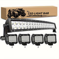 22inch 10inch LED Work Light Bar + 4inch LED Light Bar for Car Truck Offroad 4x4 Jeep SUV UTV ATV Tractor Off Road, No Battery Required