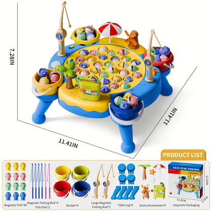 Magnetic Fishing Game for Kids 66 Pieces – Ocean Fishing Toy Set with Rods for Toddlers Ages 3 4 5 6, 1-8 Players, Birthday Gift for Boys & Girls