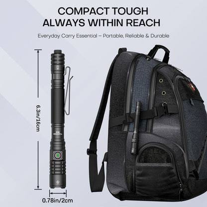 Tactical Penlight 1200 Lumen EDC Flashlight | High-Brightness Torch with Tail Switch Multi-Mode | Slim Pocket Light for Everyday Carry, Camping, Outdoor Activities & Work Lighting