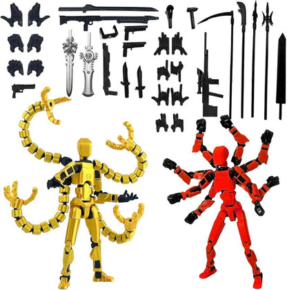 3D Printed Action Figure Set 2pcs T13 – 5.5 Inch Assembled Collectible Desktop Ornament Toy Figures for Game Enthusiasts, Shelf Decor & Gift, Multiple Color Options