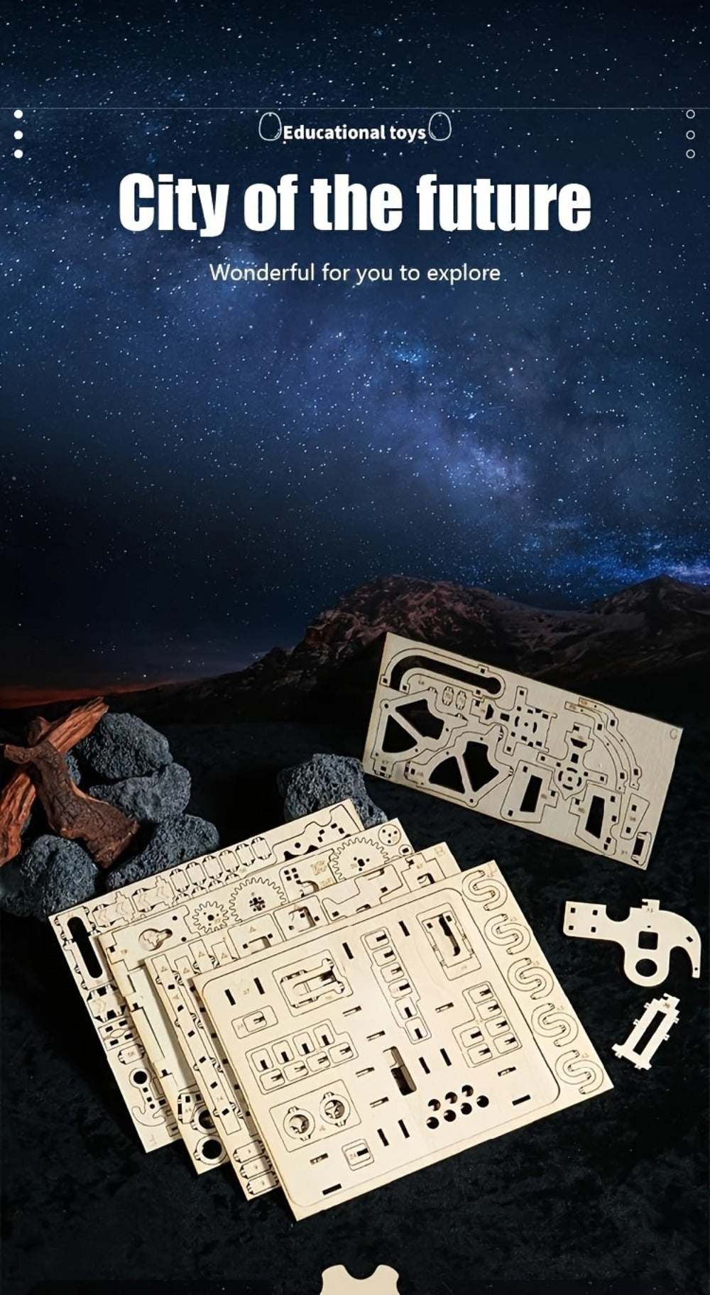 Wooden Ball Track Puzzle Model Kit – STEM Engineering Building Set for Adults & Teens, Kinetic Marble Run Expansion Sets A & B, Brain Teaser DIY Craft, Unique Birthday Gift for Men Women