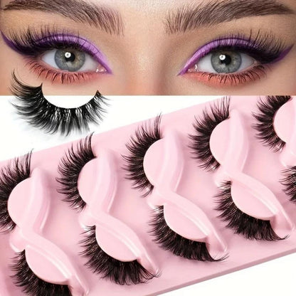 15 Pairs Cat Eye Strip Lashes — Natural Long Manga Wispy False Eyelashes with Winged Tips, 3 Boxes Elongated Dramatic Eye Look for Women, Party Date Night Everyday Wear & Cosplay