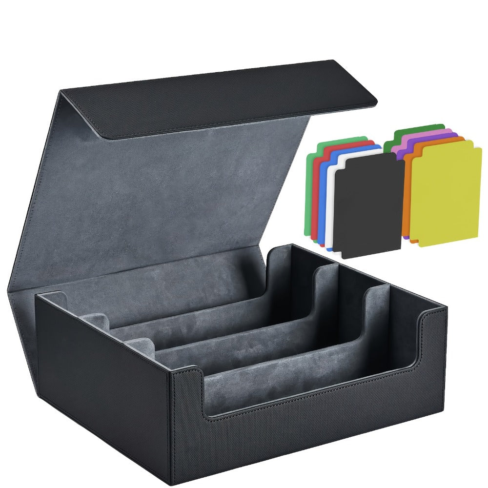 Trading Card Storage Box 1800+ Cards with 10 Dividers – Large Deck Case for Pokemon TCG, MTG Commander, Sports Cards – Multiple Colors, Fits Sleeved Cards