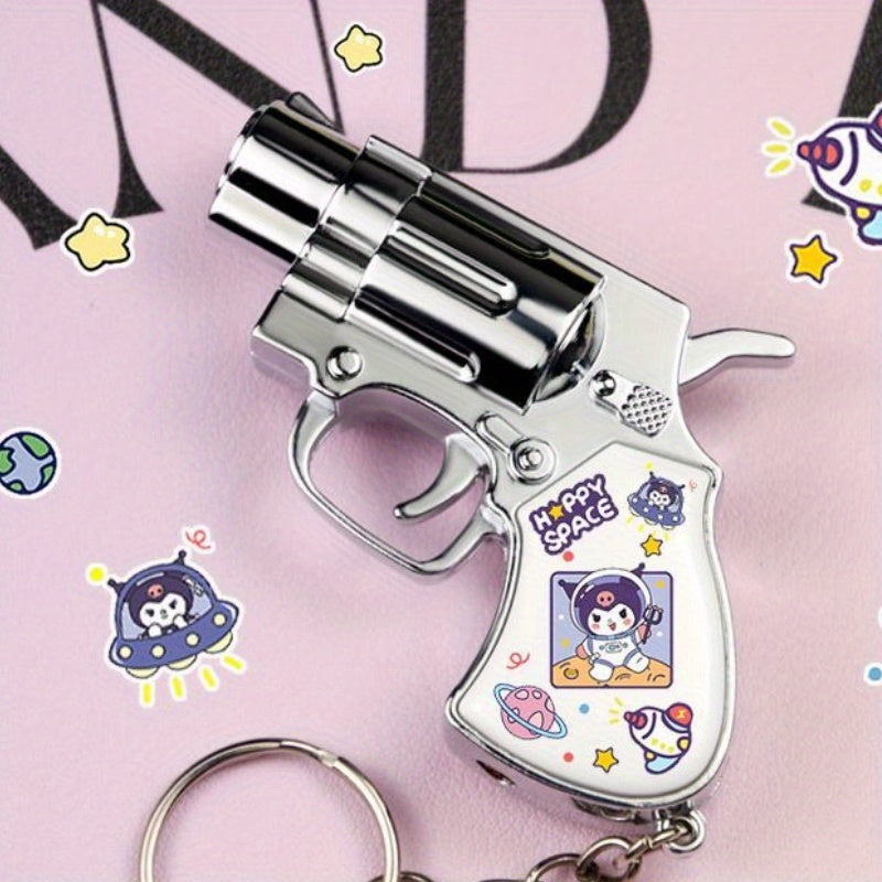 Cute Cartoon Lighter with Keychain – Sanrio Hello Kitty & Kuromi Mini Windproof Flame Lighter, Portable Blue Fire Lighter for Cigarettes, Creative Kawaii Gift Idea, No Battery Required (Butane Not Included)
