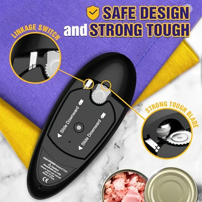 Electric Can Opener One-Touch Automatic – Safe Smooth Edge, Hands-Free Magnetic Lid Lift, Easy Open for Seniors & Arthritis, Universal Fit, Perfect Holiday Gift
