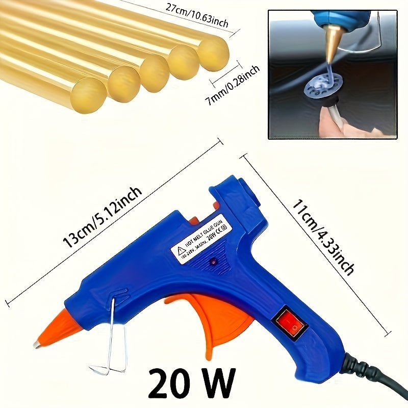 Tool Set 68pcs Tooth Extraction Tool Set: Paintless Repair Kit, Including T-bar, Golden Crane, Car Dent Repair Bridge Puller And Hot Melt Adhesive Strip Removal Tool