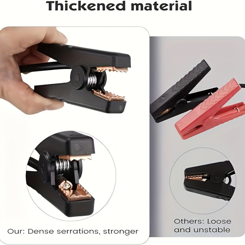 Jump Starter Cable Clip for 20V Tool Battery - 8AWG 5.9FT Portable Car Boost Cable 12V-24V, No Internal Battery Needed
