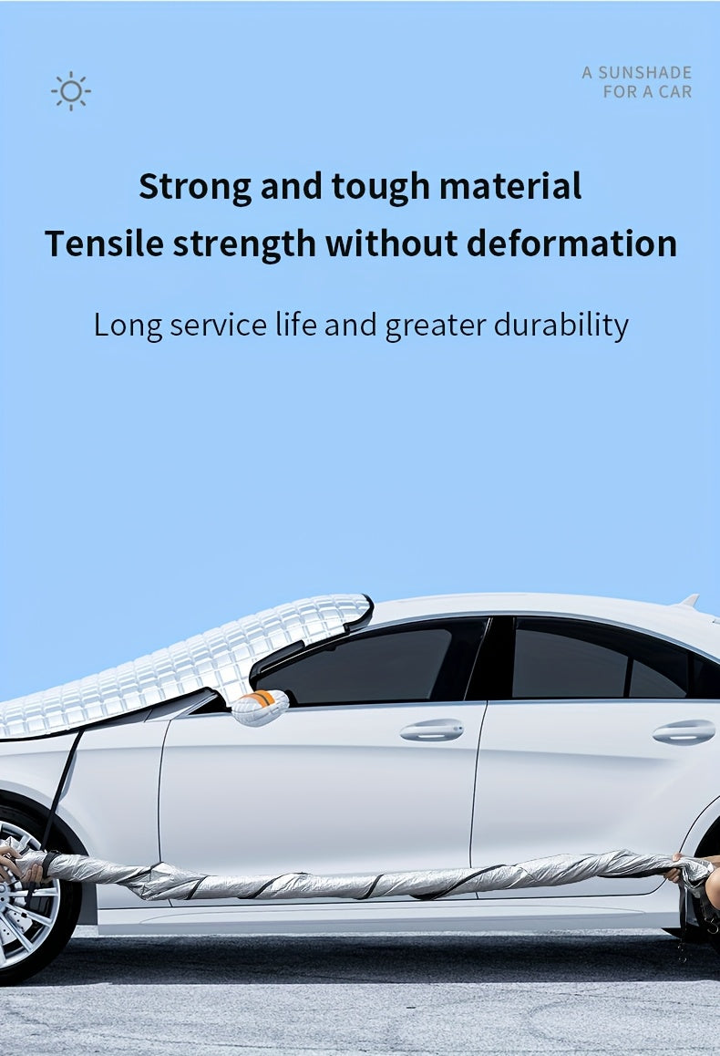 Four Seasons Car Window Snow Cover Large Magnetic Car Windshield Snow Cover Anti Freezing Snow Windshield Glass Sunshade Advanced Magnetic Car Windshield Sunshade - Durable, Easy to Install, Enhance Visibility And Protection Sunscreen