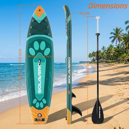 Stand Up Paddle Board Inflatable SUP 10'6" & 11'6" - Non-Slip EVA Deck, 180kg Capacity, All-in-One Accessories Kit with Pump, Adjustable Paddle, Ankle Leash, Phone Pouch & Fins for Yoga Fishing Surfing