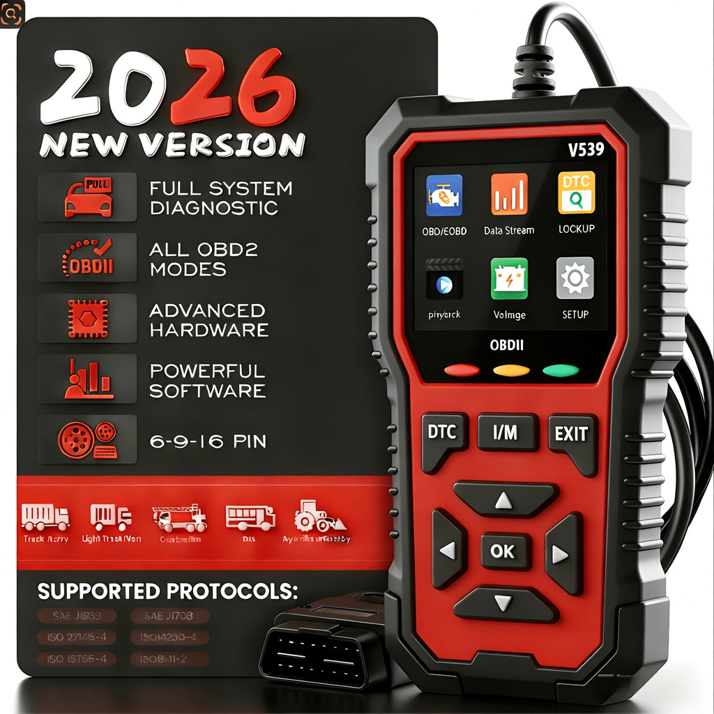 2026 Enhanced V539 OBD2 Diagnostic with Full Engine Code Reading And 6 Reset Modes for All OBD2/EOBD Vehicles from 1996 Onwards, Capable of Battery Voltage Testing And Reading/Clearing Codes Without a Battery, Without Battery