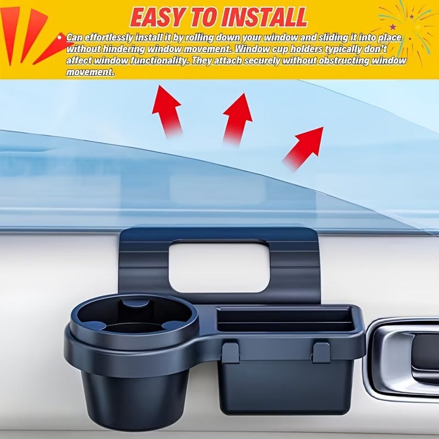 A Versatile Rear Seat Storage Rack for Cars, Made of ABS Material, Featuring Two Hooks, a Phone Holder, And a Cup Holder. This Space-Efficient In-Car Storage Solution Is Perfect for Drinks, Keys, Phones, And Snacks