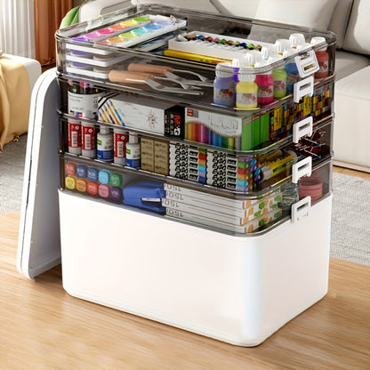 Clear Home Storage Container with Carry Handle and Large-Capacity Storage detail image - detail view 6