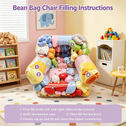Clear Kids Storage Sofa with Large-Capacity Storage and Padded Seat for Kids' Room detail image - detail view 6
