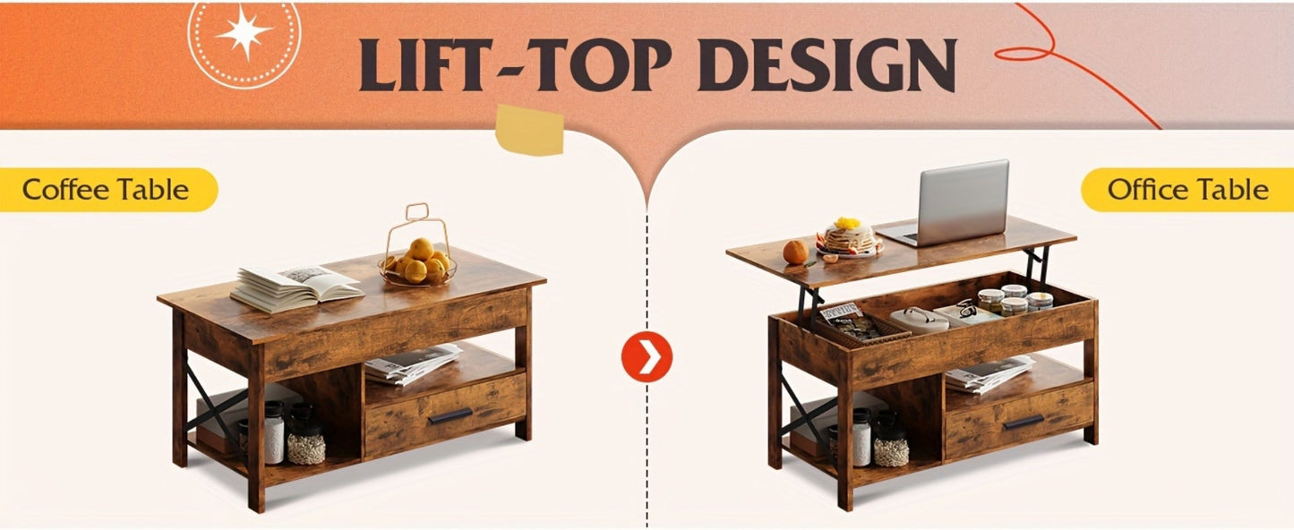 Coffee Table with Storage Drawers and Lift-Top Storage for Living Room detail image - detail view 13